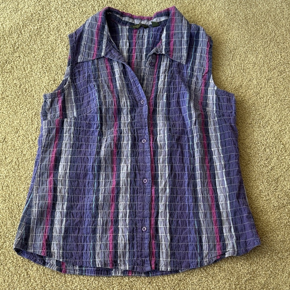 Great Northwest Clothing Company Purple Striped Button-Down Shirt